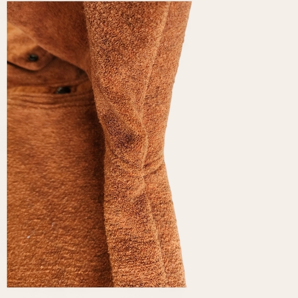 The North Face vintage USA made fleece pullover jacket M Orange snap front - Picture 4 of 5